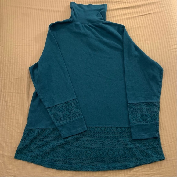 NorthCrest Turquoise Long Sleeve Top Size 3X - Picture 6 of 8
